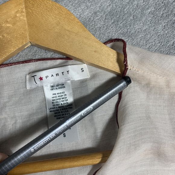 T Party Embroidered Cotton Open Boho Cardigan Size Small Women’s - Picture 7 of 7